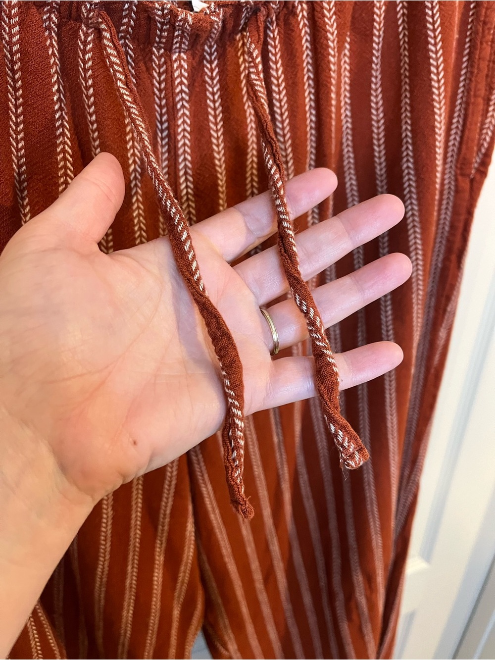 Sonoma Rust Red Striped Pull-On Wide Pants - Picture 3 of 8